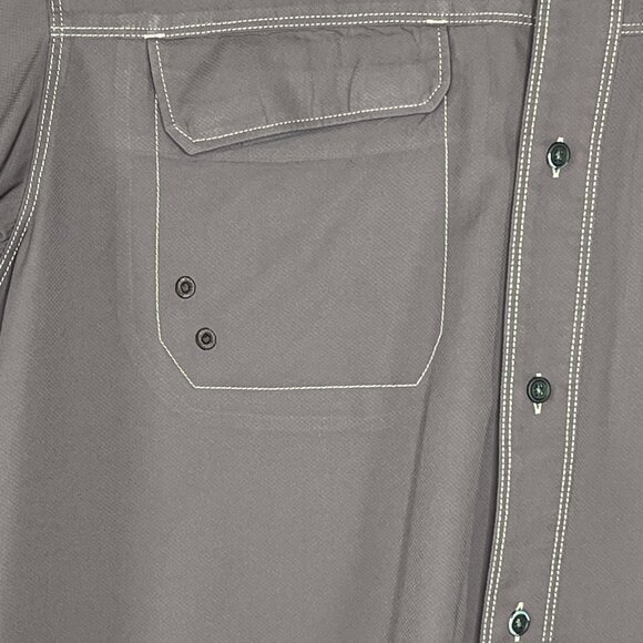 Ariat Tek Button Down Shirt Mens Med Brown  Performance Heat Series Button Up - Picture 3 of 10